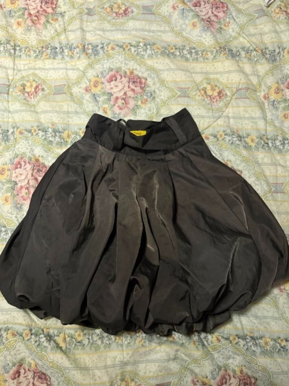 Y2K brown mini a-line bubble skirt